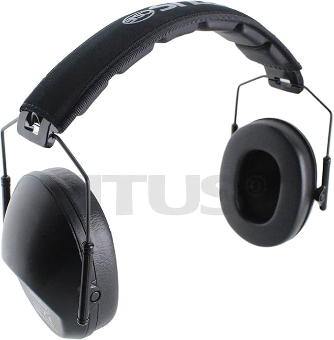 TITUS 2-Series Premium Low Profile Earmuffs, ANSI Rated, High NRR Noise Reduction, Durable Sport Band, Hearing Protection PPE