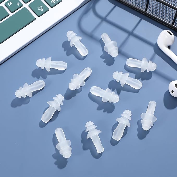 SUPVOX 40pcs Silicone Earplugs Soft Ear Protection Ear Plugs Water-Proof Ear Plugs Noise Reducing Ear Plugs (Transparent)