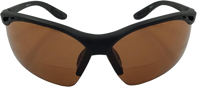 2 Pairs Bifocal Safety Driving Sunglasses with Reading Corner - Rubber Grip Arms (Diopter +1.00)