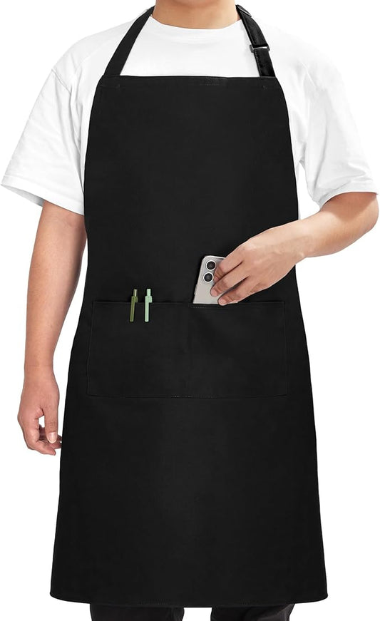 Syntus Chef Apron for Men Women Kitchen Cooking Apron with Pockets, Adjustable Bib Aprons Stain Resistant, 1 Pack