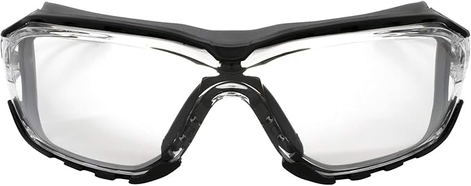 Birdz Eyewear Gasket Safety Padded Motorcycle Sport Sunglasses Grey with Clear Lens