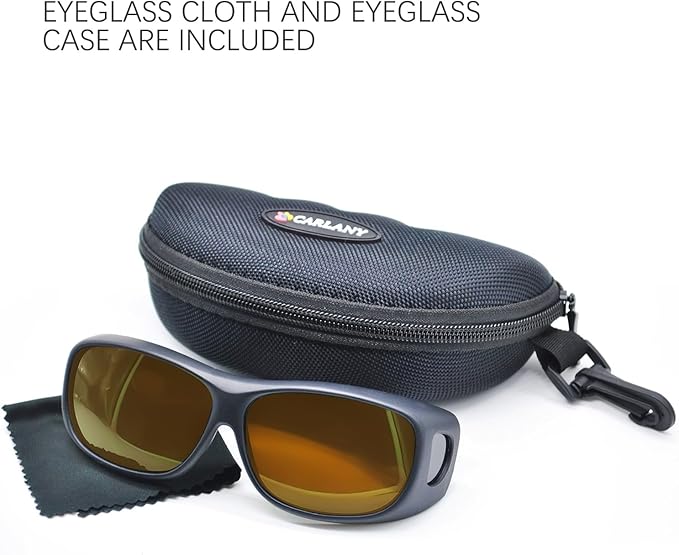 Laser Safety Goggles, 190nm-490nm OD 6+ Professional Laser Eye Protective Glasses for 405nm, 445nm, 450nm, 473nm Wavelength UV light/Violet & Blue Laser Protection