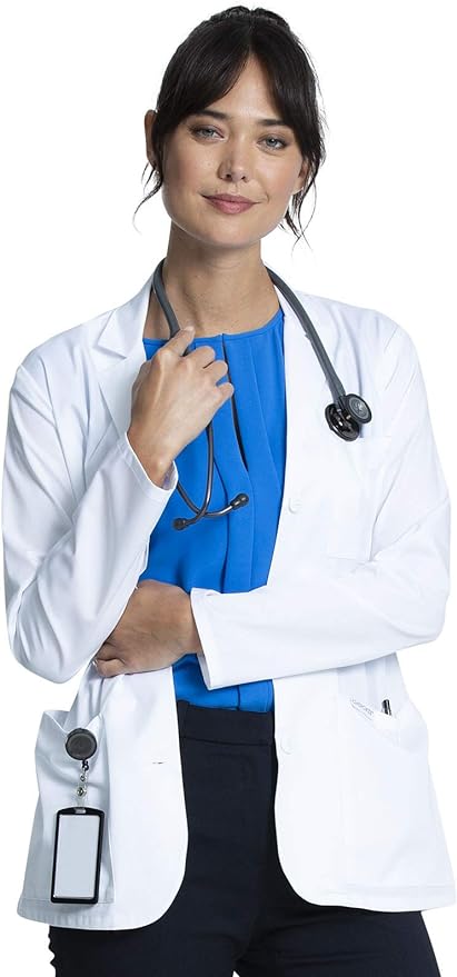 Cherokee Women's Lab Coat 28" Button Up Front Consultation Coat CK451