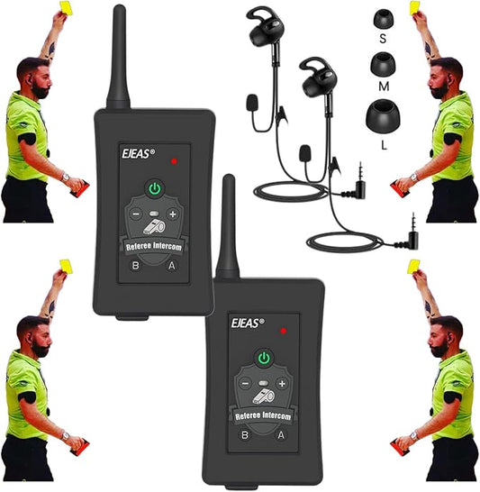 Referee Communication System, Professional FBIM Referee Headsets with Earphone for Soccer Volleyball Ofiicial Football Handball (2 Pack)