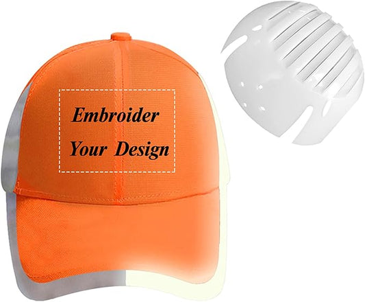 Customizable Safety Bump Cap Baseball Cap Style Hard Hats for Men and Women Lightweight Safety Hat with Reflective Stripes,Embroidery