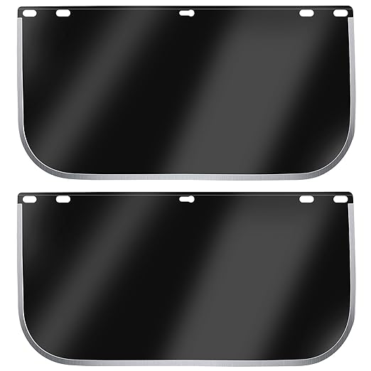 Plus tard Face Shield Replacement Lens 15.5''x8'' Face Shield Mask Compatible with Hobart 770580 Protective Face Shield Lens Transparent Shaded Visors Safety Shield Substitute(2 PCS)