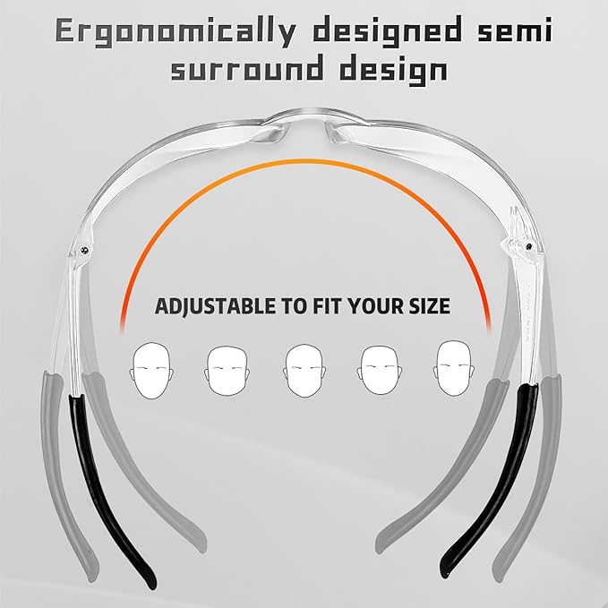 Clear Safety Glasses Bulk of 100,ANSI Z87.1 Impact Resistant Lens Eye Protection for Lab,Construction