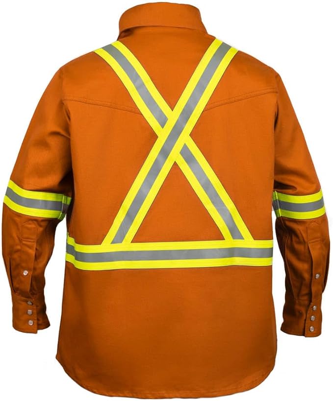 Flame Resistant High Visibility Hi Vis FR Shirt - 100% C - 7 oz