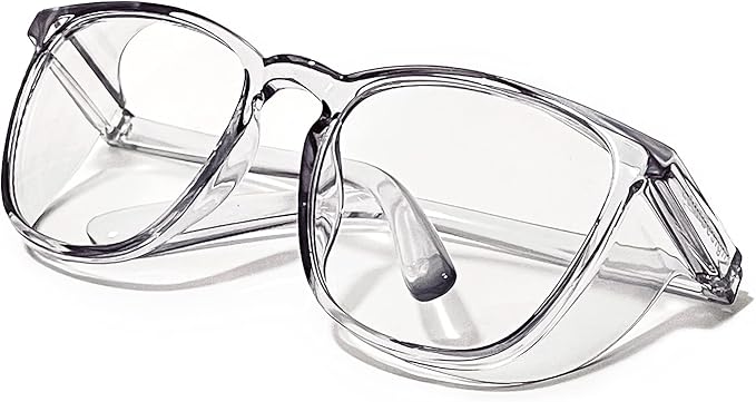 Safety Glasses Anti-Fog Goggles Z87.1 Blue Light Blocking Anti-Dust UV Protection Glasses For Men Women (Square black1)