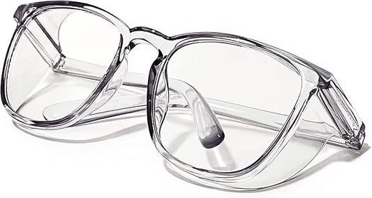 Safety Glasses Anti-Fog Goggles Z87.1 Blue Light Blocking Anti-Dust UV Protection Glasses For Men Women (Square black1)