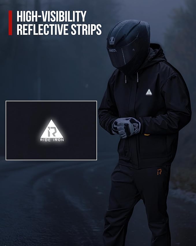 Rain Suit, Motorcycle Rain Gear for Men & Women Waterproof Jacket and Pants Breathable Reflective Raincoat for Fishing, Golf