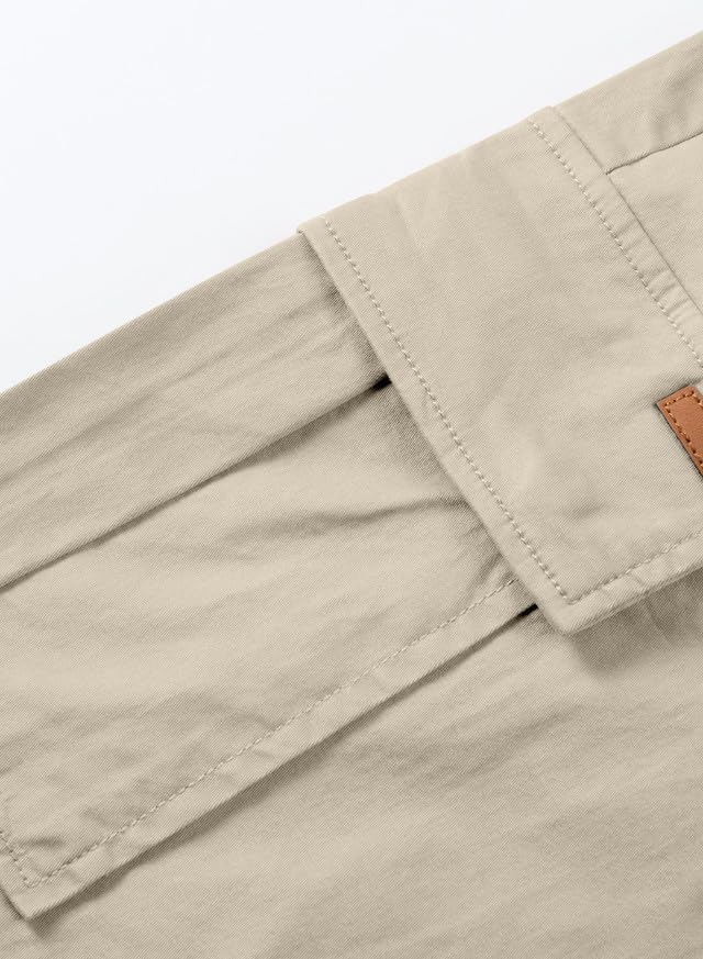 JMIERR Mens Casual Twill Cargo Shorts Cotton Drawstring Classic Cargo Stretch Short with 6 Pockets