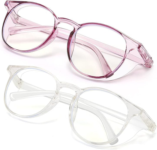 Outray 2 Pairs Anti Fog Safety Goggles Protective Glasses Blue Light Blocking Eyeglasses for Men Women