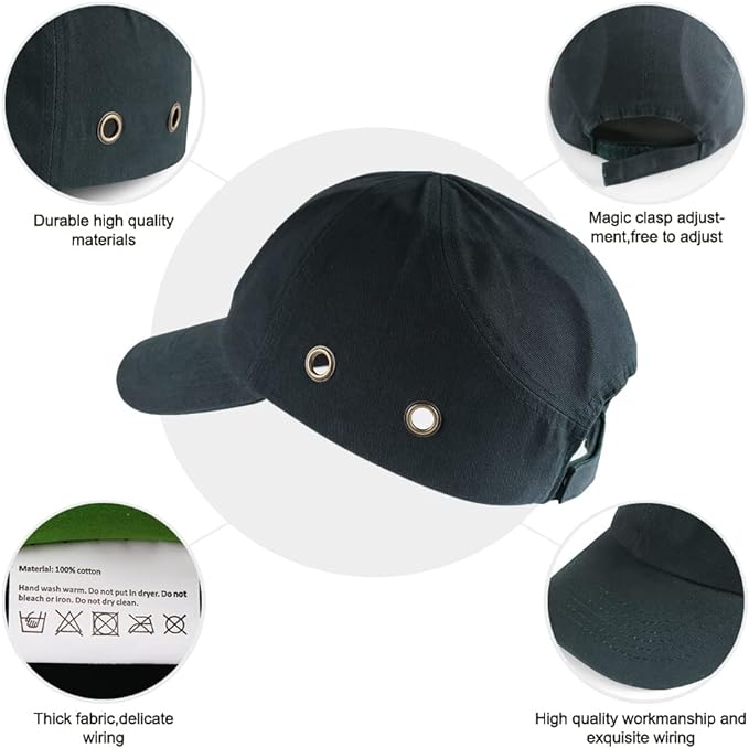 Safety Bump Cap Baseball Hat Style Lightweight Head Protection Cap Hard Hat for Men Women (Classic Navy)