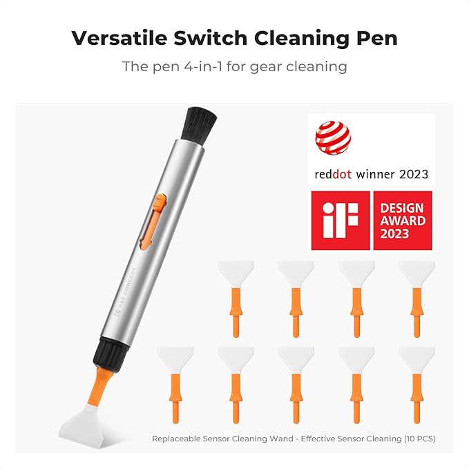 K&F Concept 32-in-1 Camera Lens Cleaning Kit for DSLR Camera Lens Filter with Cleaning Pen+Air Blower+Cleaning Cloth*2+Full-Frame Swab*10+Cleaning Wipes*10+Vacuum Cleaning Cloth*6+Anti-Static Gloves