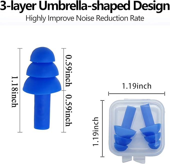 Silicone Ear Plugs for Sleeping,12 Pairs Reusable Earplugs Noise Reduction Ear Plugs Soft Waterproof Earplugs Hearing Protection for Concert,Swimming,Study,Loud Noise,Snoring