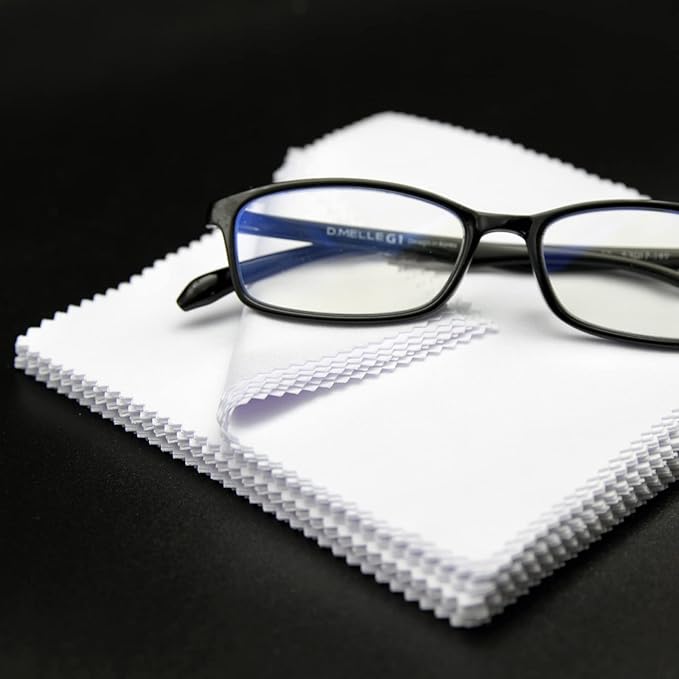 AAwipes Eyeglasses Cleaning Cloth Glasses Cloths Bulk (5.5"x5.5", White, 100 pcs, No Logo) for Eyeglasses, Lenses, Phones, Screens, Camera, Silverware, Delicate Surfaces (V1505)