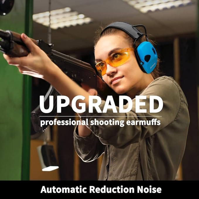 ZOHAN EM054 Electronic Shooting Ear Protection with Sound Amplification, Slim Active Noise Reduction Earmuffs for Gun Range