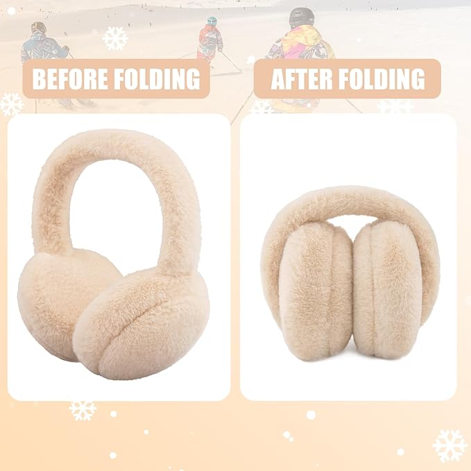 Kids Winter Earmuffs Baby Warm Ear Muff Girls Cute Furry Ear Warmers Boys Foldable Ear Covers for Cold Weather