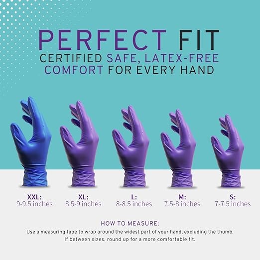 SafeWay Nitrile Gloves, 200 Ct, Large, Powder-Free, Latex-Free, All-Purpose, Professional Disposable Gloves with Textured Fingertips for Medical Use, Food Prep, Cleaning, Tattoo & More