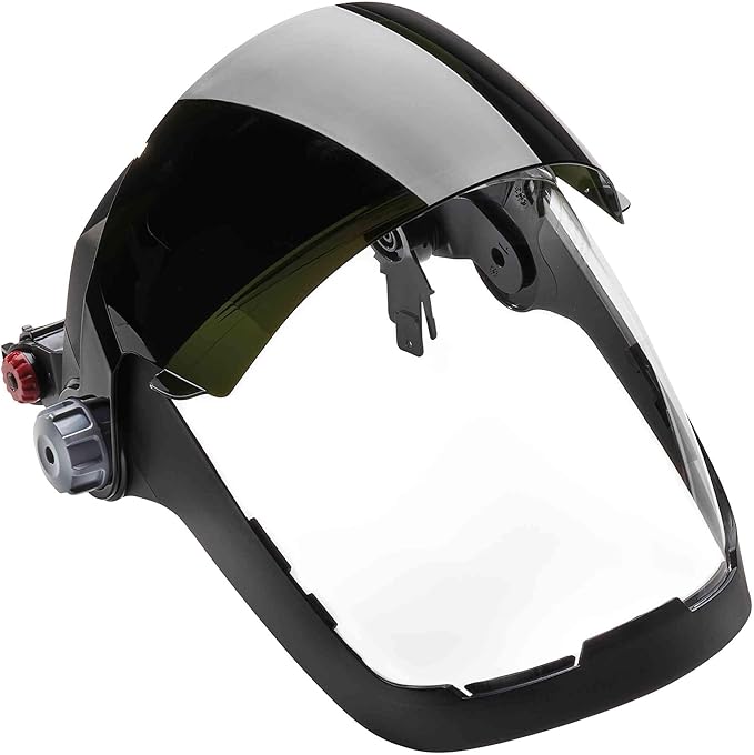 Jackson Safety QUAD 500 Face Shield - Anti-Fog Window with Chin Guard - ANSI Z87.1 & OSHA - (Multiple Styles & Headgears)