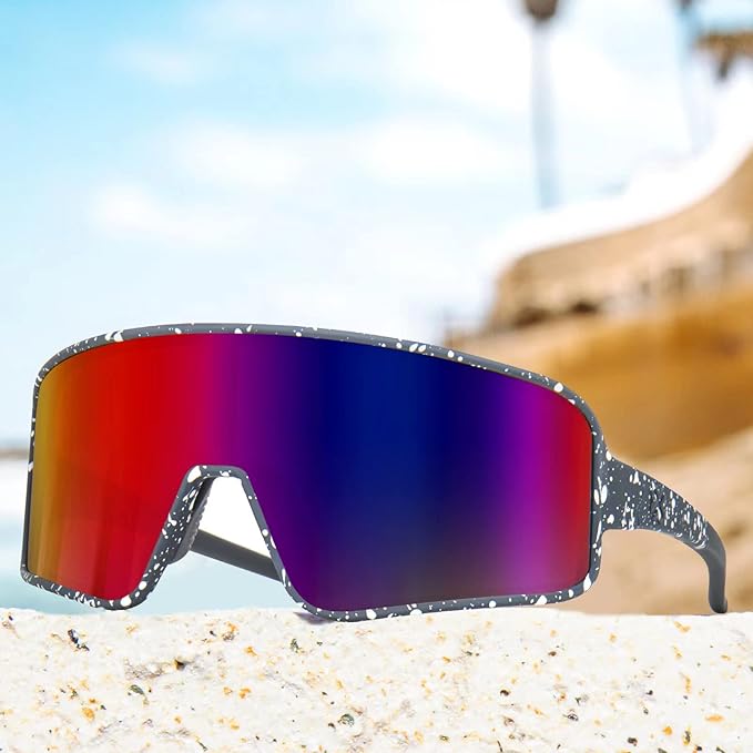 MAXJULI Polarized Sunglasses for Men Women, Windproof Outdoor Sports Cycling Running UV400 Protection Sun Glasses 8121