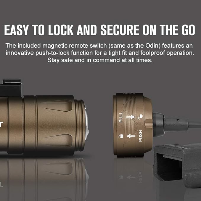 OLIGHT Odin Mini 1250 Lumens Ultra Compact Rechargeable Mlok-Mount Weaponlight, Removable Slide Rail Mount and Remote Switch, 240 Meters Beam Distance, Mlok Included