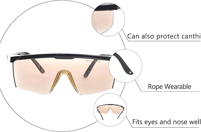 MCWlaser CO2 laser safety glasses 10600nm 10.6um OD5+ Professional K40 Laser Safety Goggles For CO2 Laser Engraver Cutting Cutter EP-4 Style 5