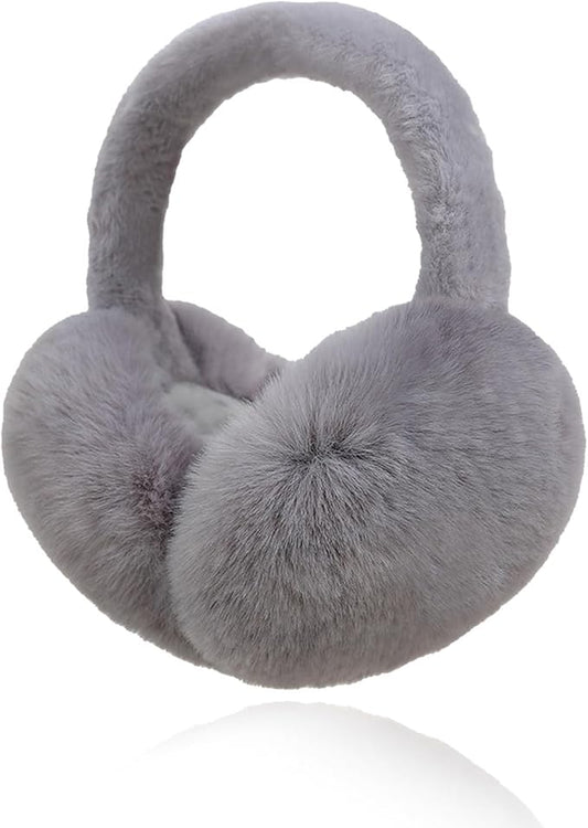 Ear Muffs for Winter Women Men, Adjustable Faux Fur Earmuffs, Fluffy Ear Warmers, Foldable Ear Warmer Earmuffs
