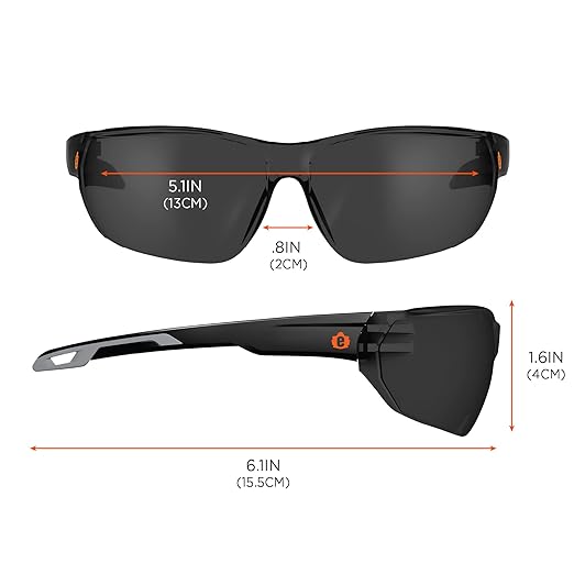 Ergodyne Skullerz VALI Anti Scratch Safety Glasses, Anti-Fog, ANSI z87.1