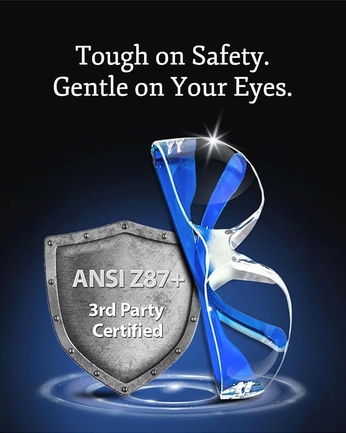 Aqulius 48 Pack of Safety Glasses (48 Protective Goggles) Crystal Clear Eye Protection - Perfect for Construction, Shooting, Lab Work, and More!