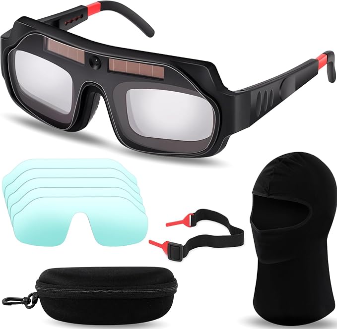 1 Set Welding Glasses Solar Welding Goggles Auto Darkening Welder Glasses Mask Helmet with Replacement Lenses