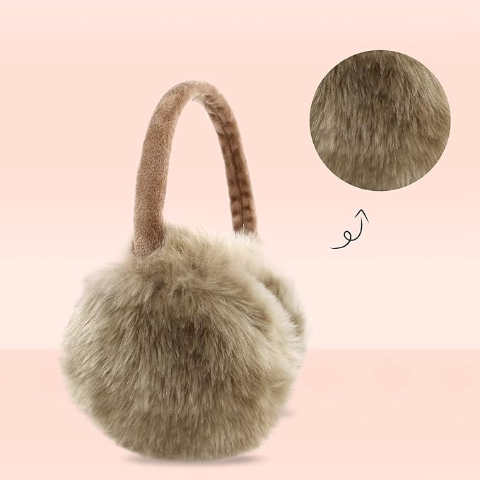 POXIMI Women Winter Earmuffs Girl Ski Adjustable Ear Covers for Cute Bow Ear Warmer Outdoor Earmuff Fleece Lining