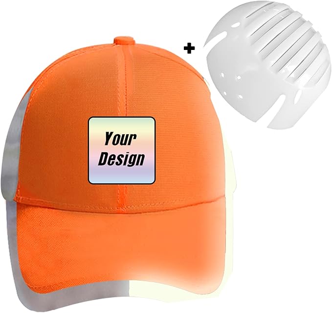 Customizable Safety Bump Cap Baseball Cap Style Hard Hats for Men&Women Lightweight Safety Hat with Reflective Stripes,Square
