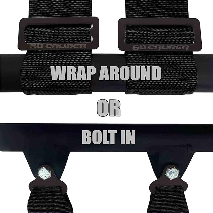 Black 4 Point Harness for Bucket Seat, Push Button Release, 10 Color Options, Racing Harness, Race Car, Off Road Vehicle, UTV, RZR (1 Unit) [6040]