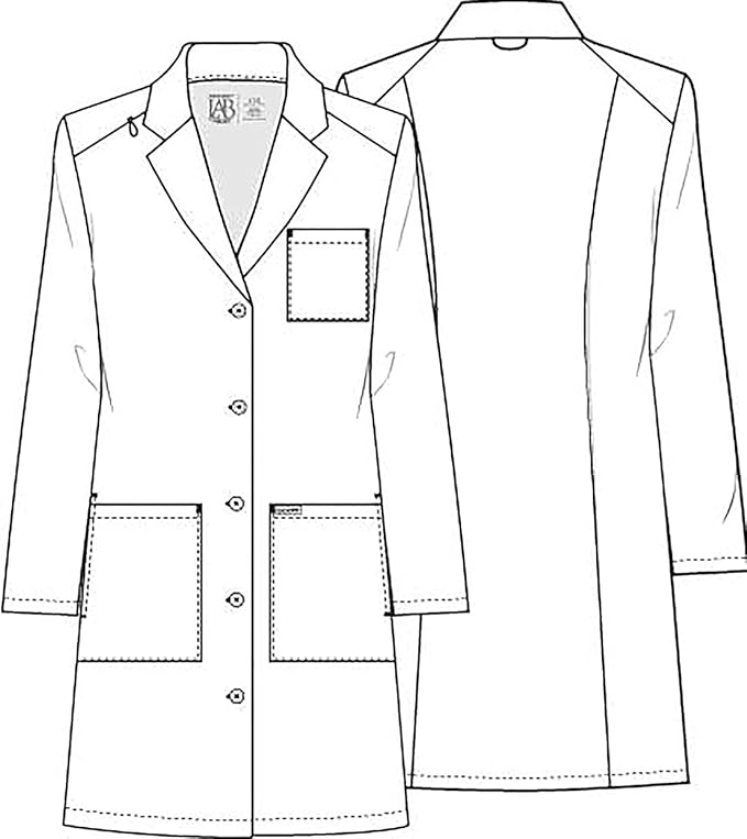 Cherokee Women's Scrub Lab Coat with Button Up Front, 3 Pockets Modern Classic fit and Mechanical Stretch Fabric CK421