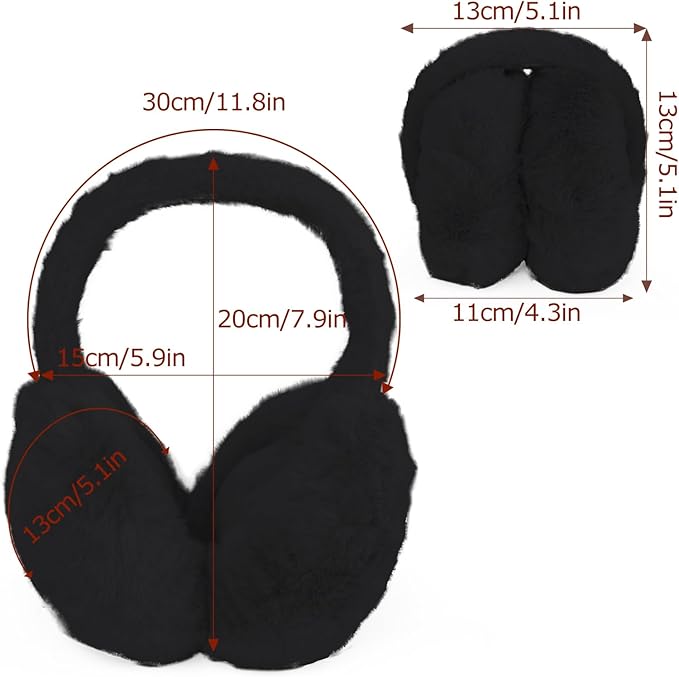 1 Pcs Headband Winter, Ear Muffs for Women & Men, Foldable Fluffy Earmuffs with Headband, Headband Winter