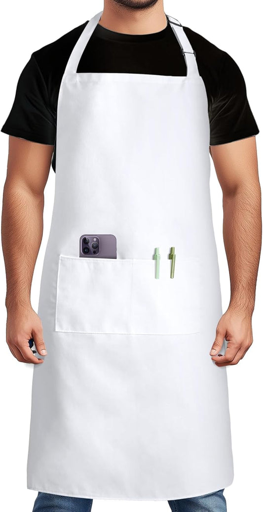 Syntus Chef Apron for Men Women Kitchen Cooking Apron with Pockets, Adjustable Bib Aprons Stain Resistant, 1 Pack