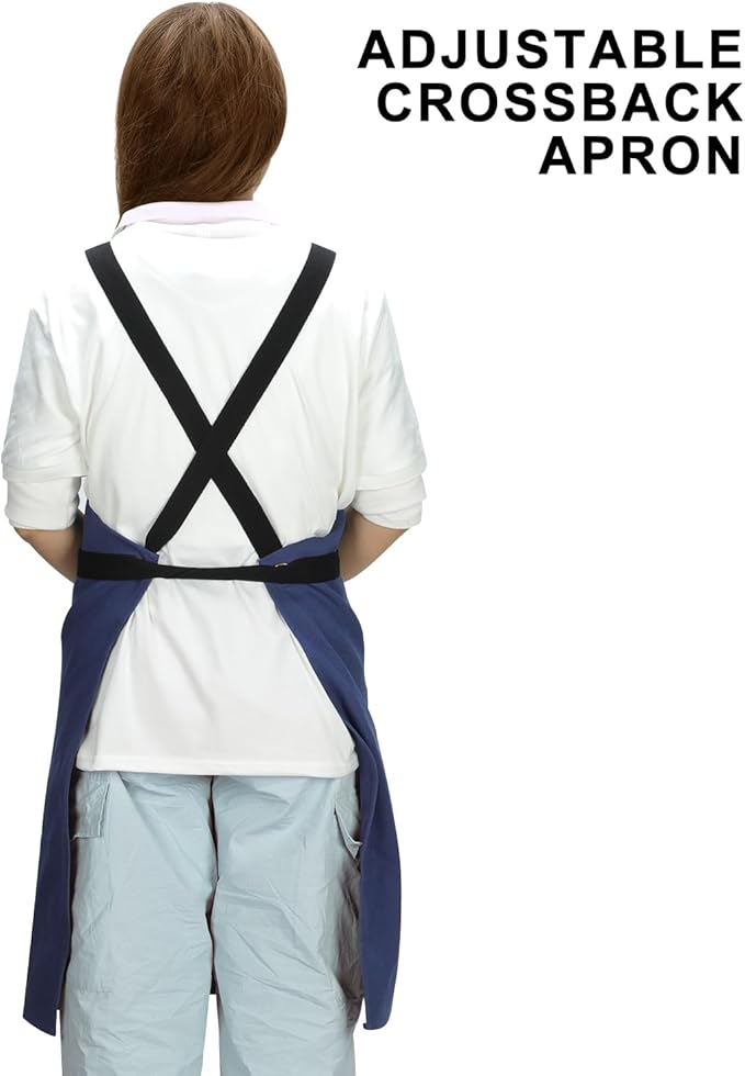 chef apron for men with Pockets - Cotton Canvas Cross Back Chefs cooking Aprons,for kitchen,restaurant,grilling