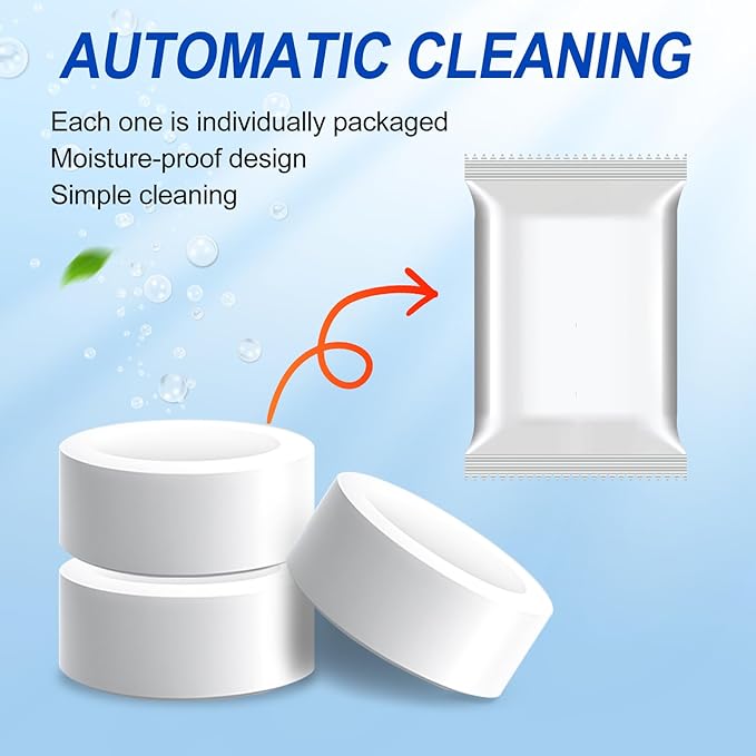 Automatic Toilet Bowl Cleaner Tablets, Bleach.Descale & Deodorize-Tank Drop-In Tablets for Stain & Limescale Removal, Fresh Scent, Septic-Safe, Compatible with effective to use Works with Toilets -AAA