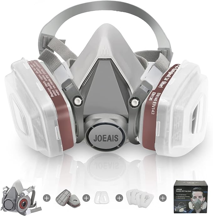 Full Face Respirator Mask, 6800 Reusable Respirator Mask with Filters 60921, Anti-fog, Ideal for Paint, Spray, Dust