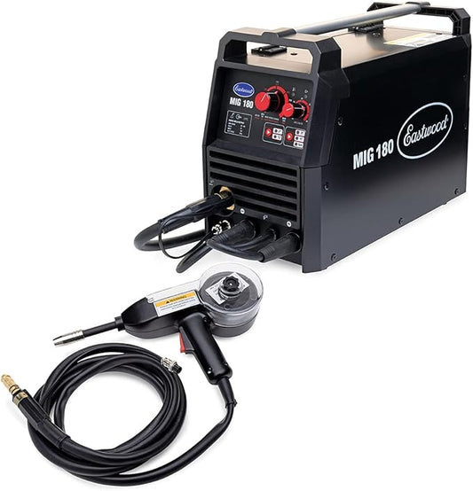 Eastwood 180 Amp MIG Welder Machine Dual Voltage 110V 220V with Spool Gun for Steel & Aluminum