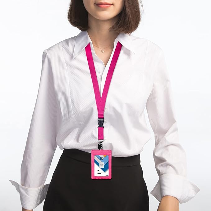 Wisdompro Office Lanyard, 3 Pack 23 inch Quick Release Neck Strap Lanyard with Detachable Buckle, String Loop for Keys, ID Badges, Card Holder, USB Flash Drives, Phones - Purple, Hot Pink, Light Blue