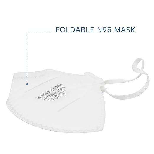 N95 Mask - NIOSH Approved (White, Pack of 10), Lightweight design, Breathable and comfortable for long periods of wear, N95 Masks For Adults helps filter Pollen and Dust, Universal Fit