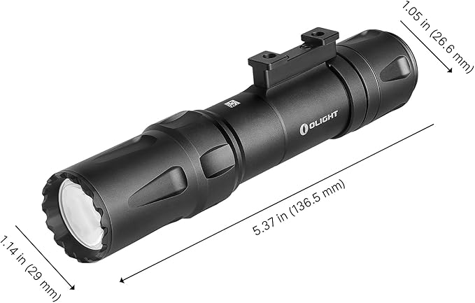 OLIGHT Odin 2000 Lumens Picatinny Rail Mounted Rechargeable Tactical Flashlight with Remote Pressure Switch, 300 Meters Beam Distance, Powered by Battery(Black)