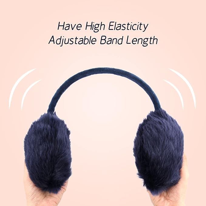 POXIMI Women Winter Earmuffs Girl Ski Adjustable Ear Covers for Cute Bow Ear Warmer Outdoor Earmuff Fleece Lining