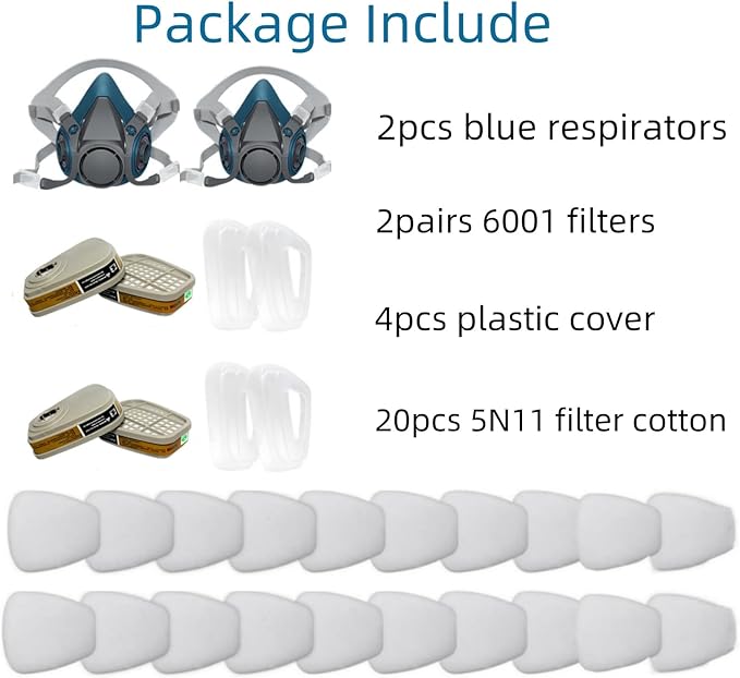 Respirator Mask, Paint Respirator with 6001 Filters for Chemical, Spray Paint, Epoxy Resin,Sanding