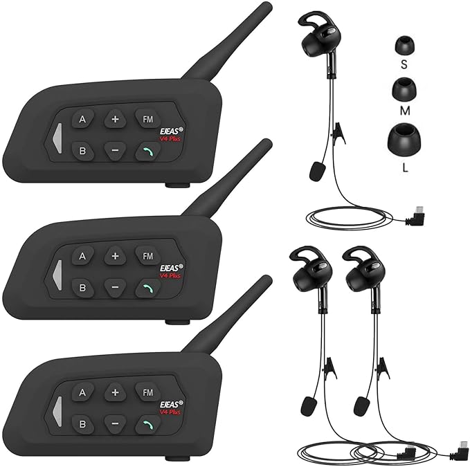 Referee Headset, USB C Interface Communication System with Headset Earphone for Volleyball Official Football Soccer Handball (3 Pack)