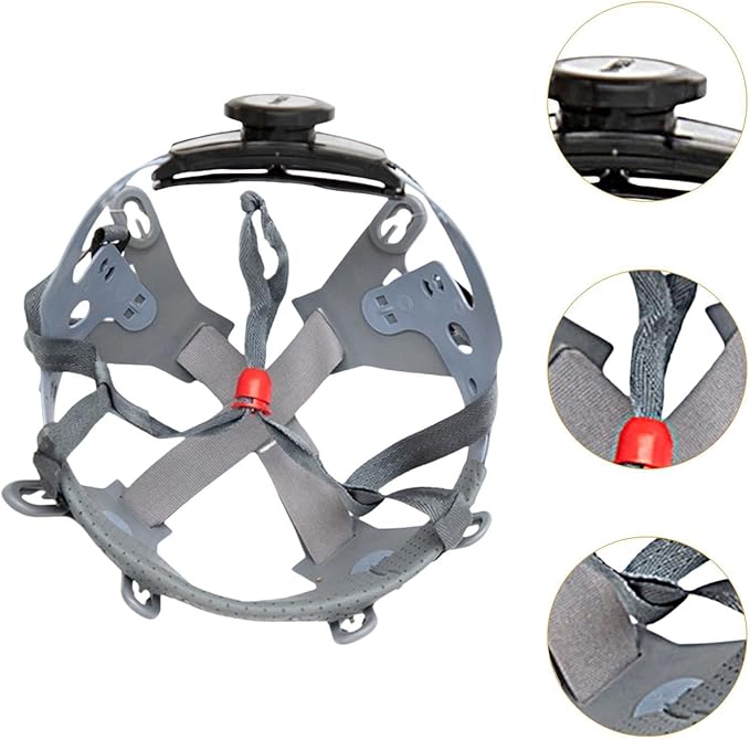 Replacement Suspension Hat Liner Insert Easy to Use Adjustable Knob Fixation Gray Gifts Helmet Insert Helmet Accessory, 8 Point Suspension