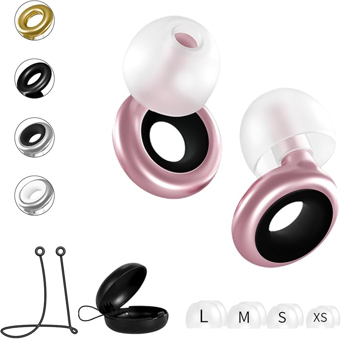 Reusable Silicone Ear Plugs for Sleeping – Noise Cancelling Earplugs for Snoring, Travel, and Work – Comfortable Fit with Cord and Carry Case